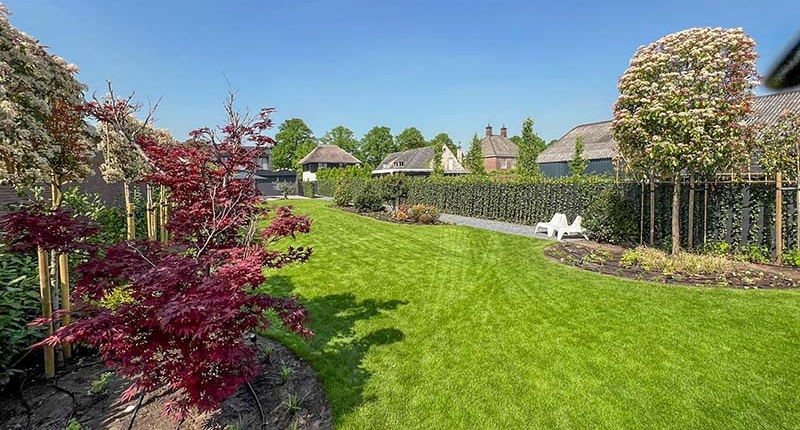 Grote tuin in Drunen compleet aangelegd door Van Hout Tuinprojecten