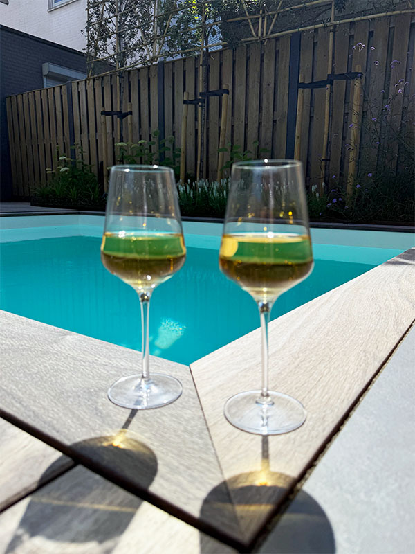 ontspannen bij plunge pool